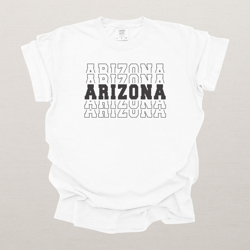 Arizona Varsity Echo State Shirt | Comfort Colors Black Text