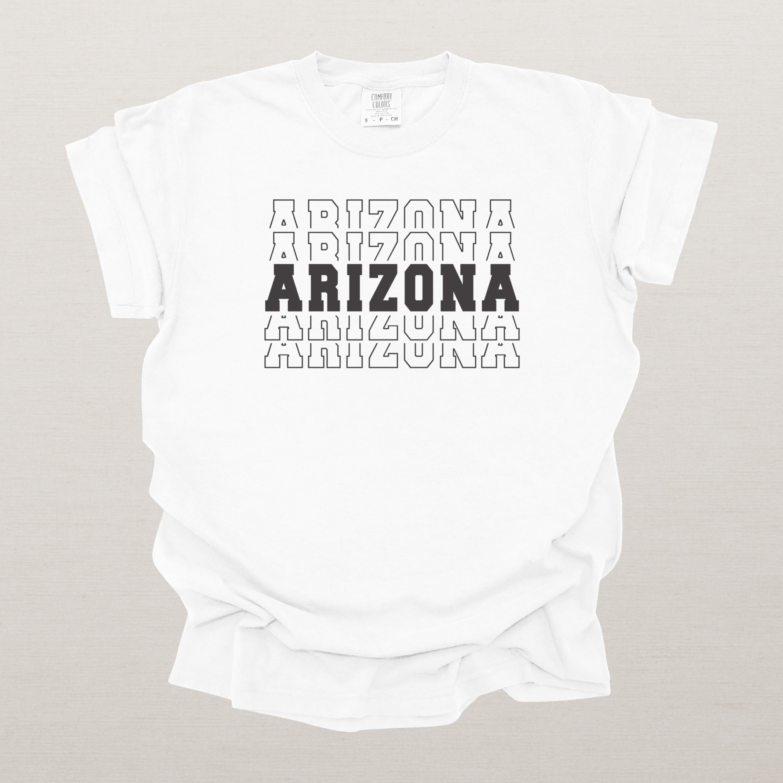 Arizona Varsity Echo State Shirt | Comfort Colors Black Text