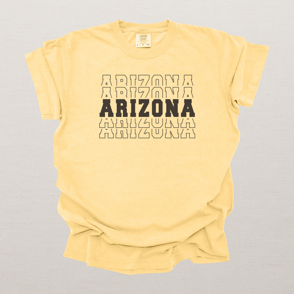 Arizona Varsity Echo State Shirt | Comfort Colors Black Text