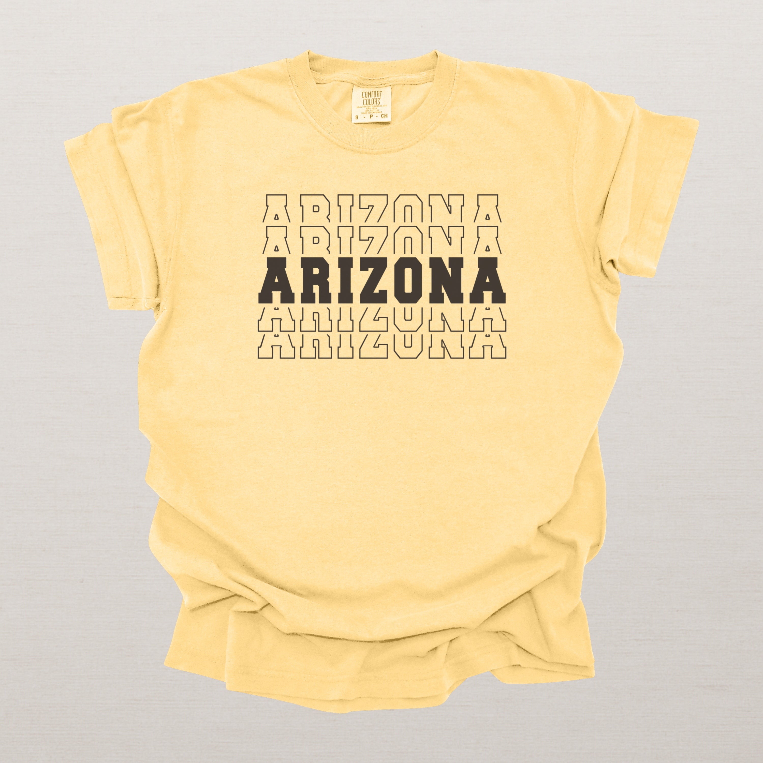 Arizona Varsity Echo State Shirt | Comfort Colors Black Text
