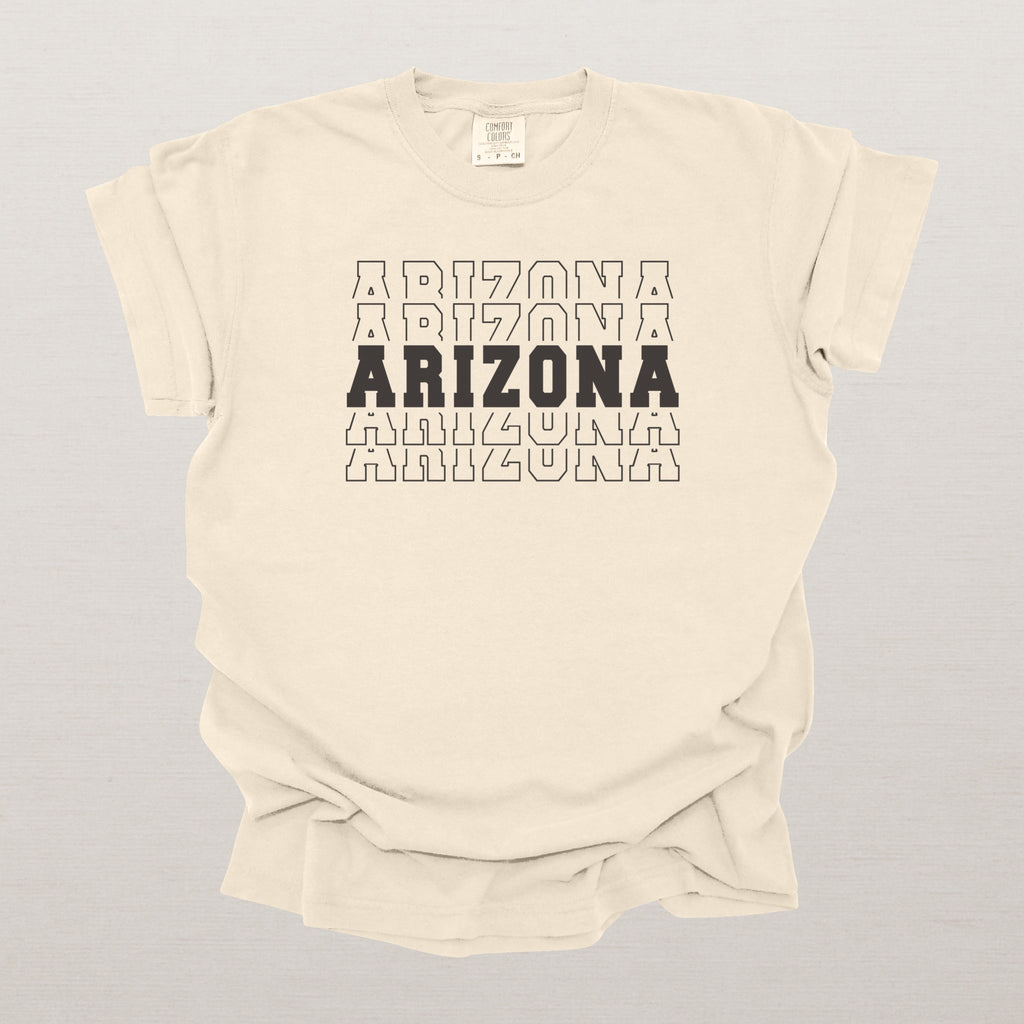 Arizona Varsity Echo State Shirt | Comfort Colors Black Text