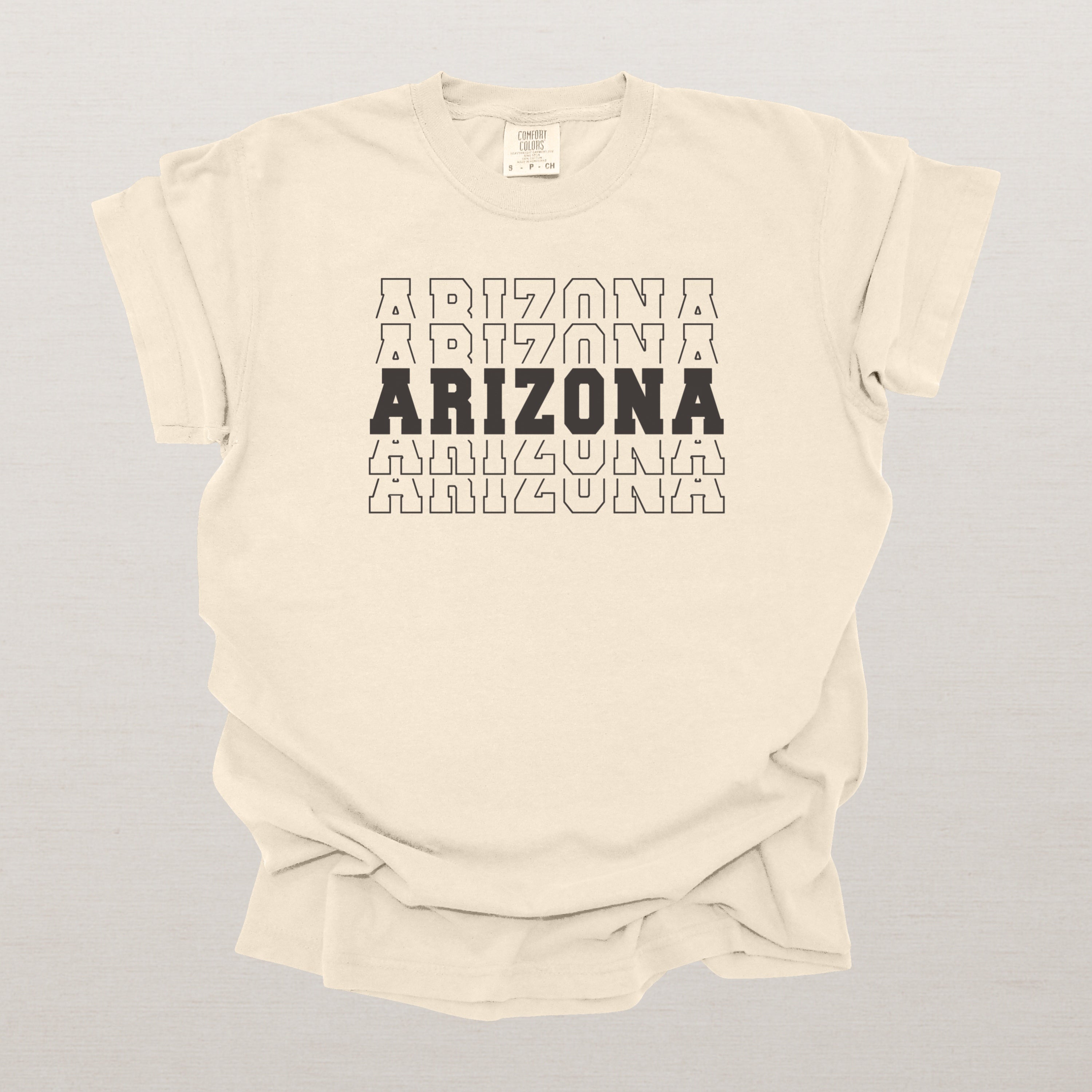 Arizona Varsity Echo State Shirt | Comfort Colors Black Text