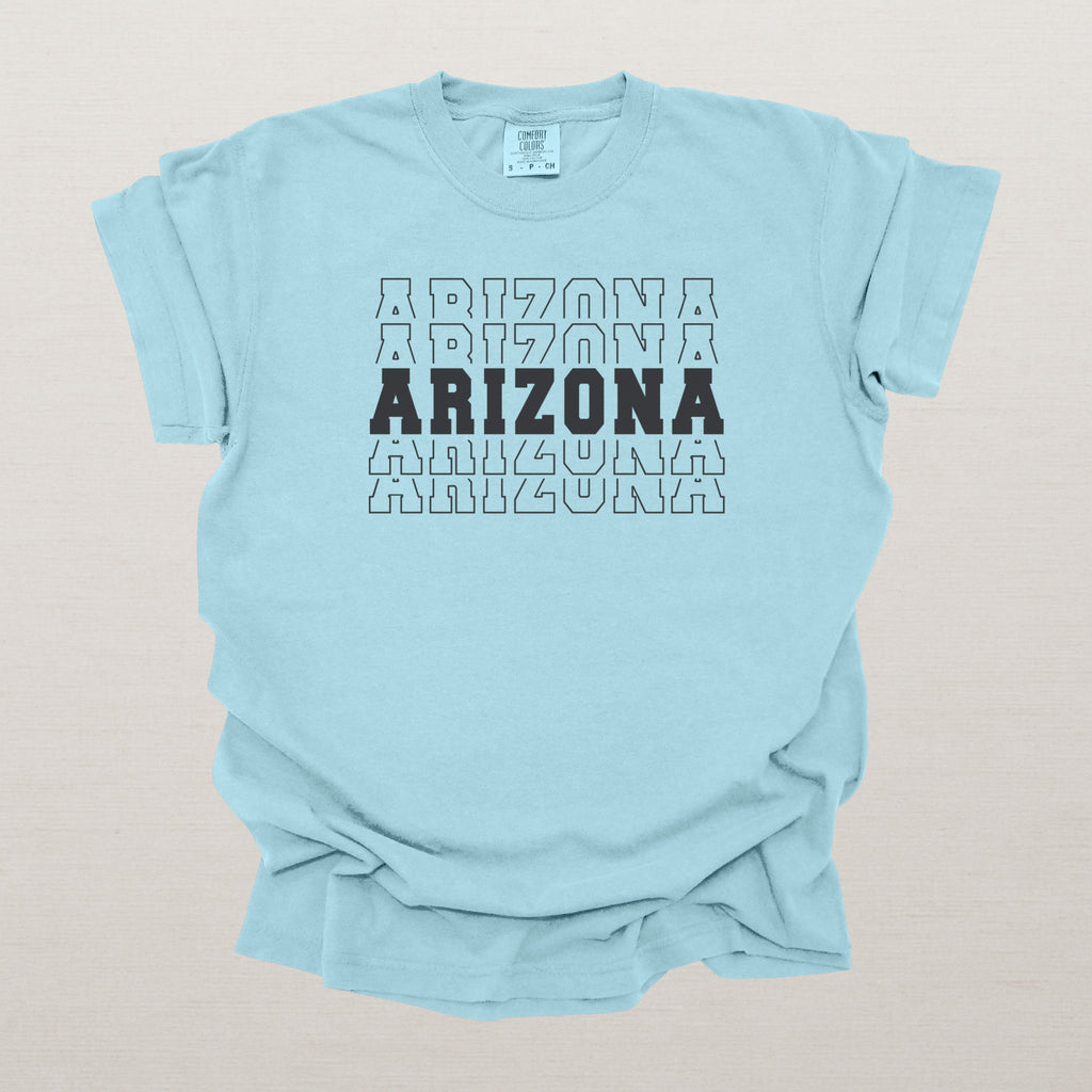 Arizona Varsity Echo State Shirt | Comfort Colors Black Text