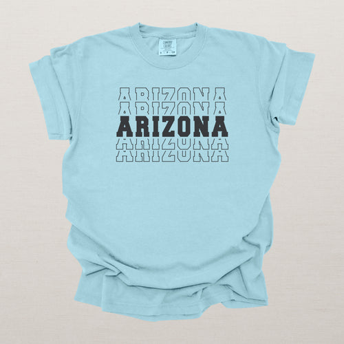 Arizona Varsity Echo State Shirt | Comfort Colors Black Text