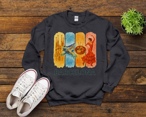 Barcelona Brushstroke Watercolor Sweatshirt