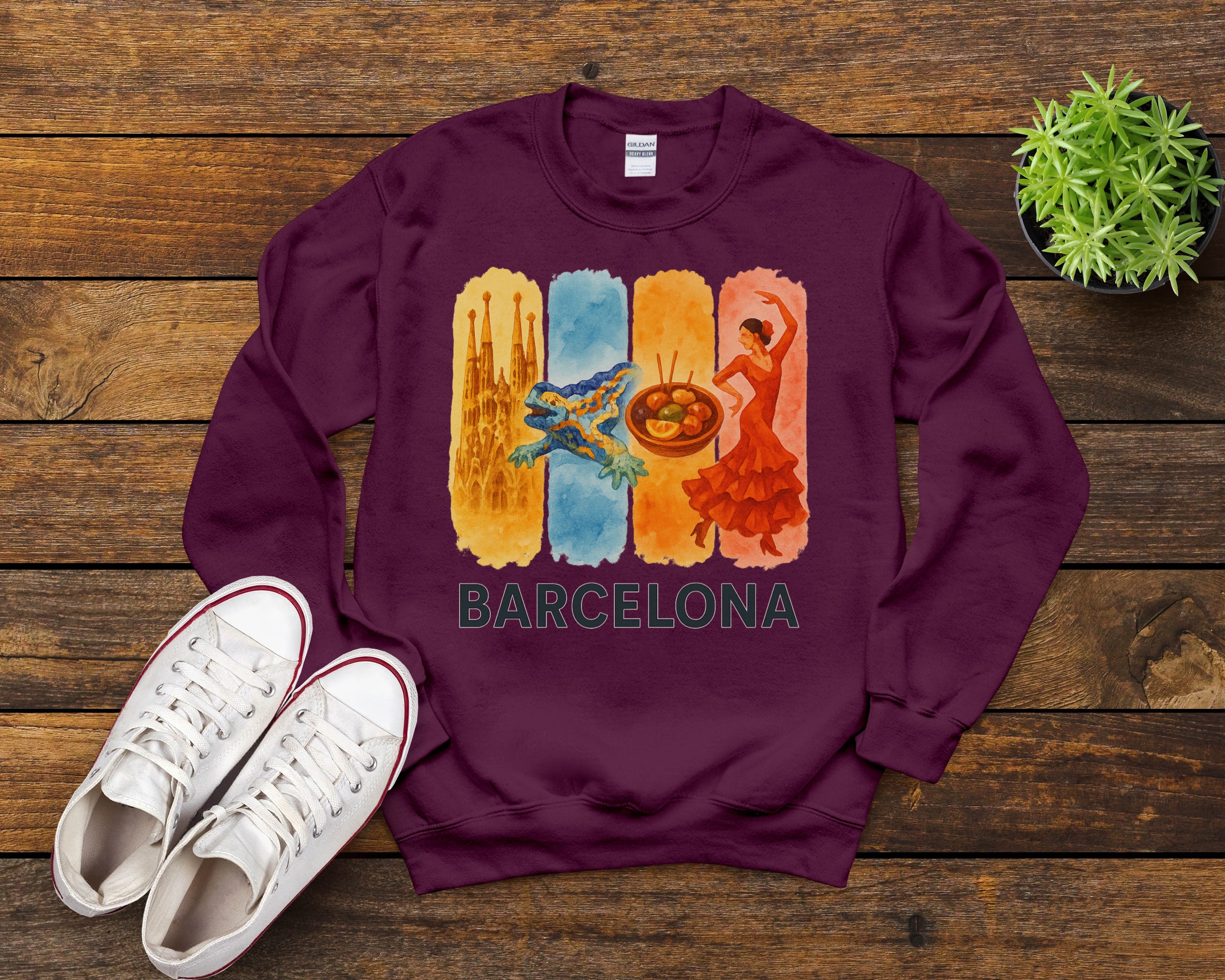 Barcelona Brushstroke Watercolor Sweatshirt