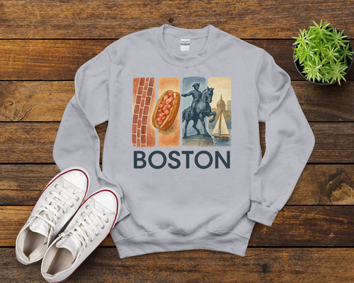 Boston Brushstroke Watercolor Sweatshirt