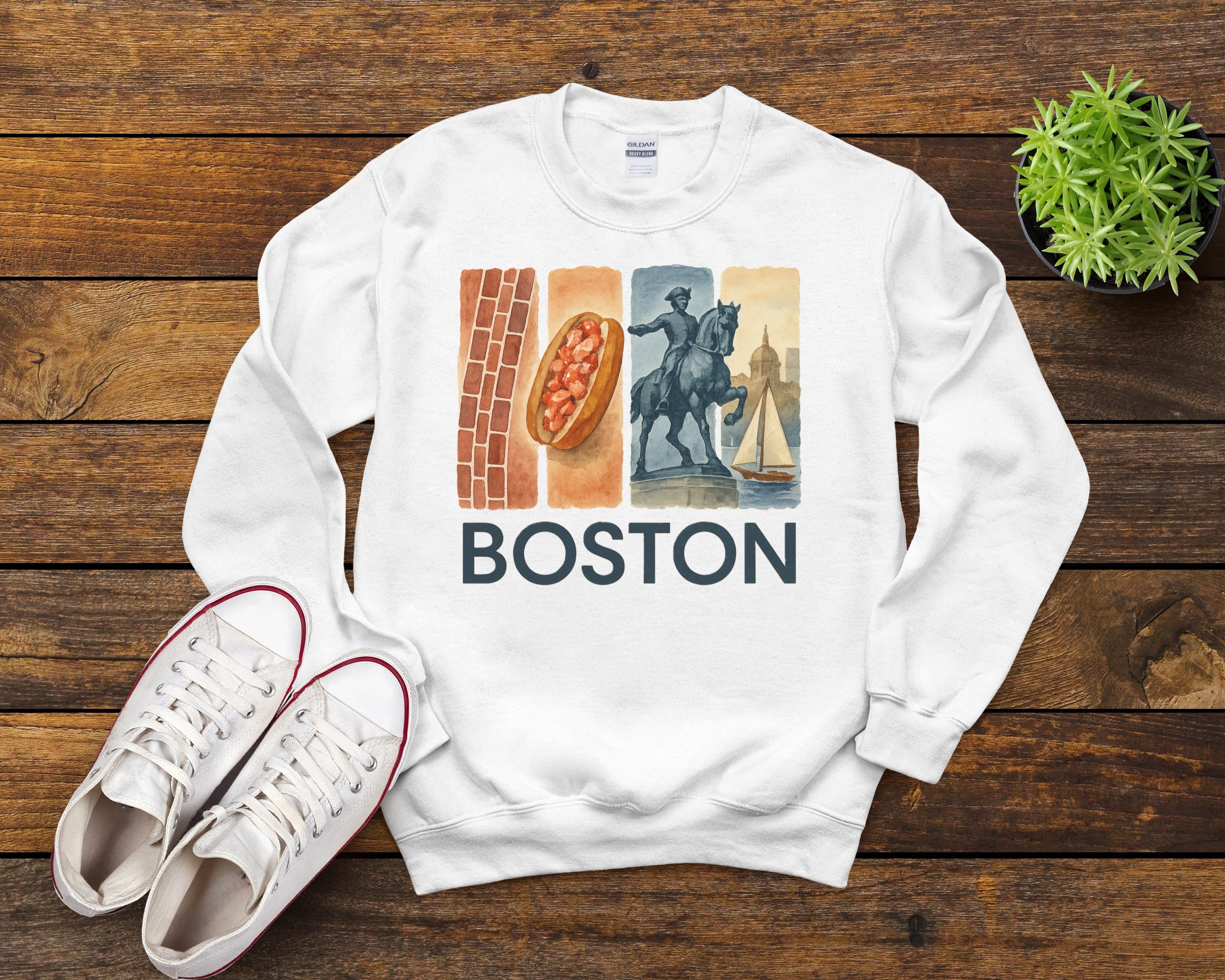 Boston Brushstroke Watercolor Sweatshirt