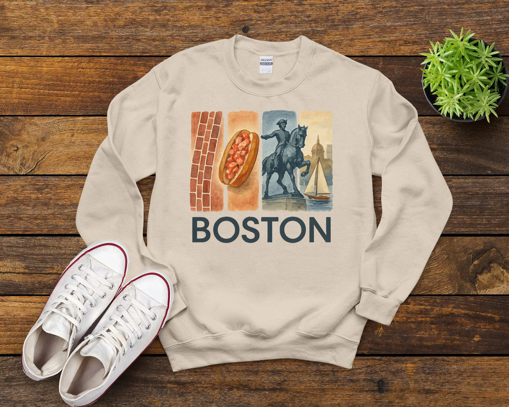 Boston Brushstroke Watercolor Sweatshirt