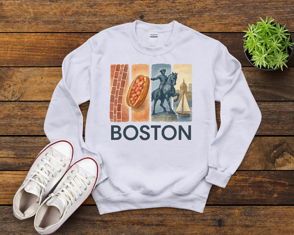 Boston Brushstroke Watercolor Sweatshirt