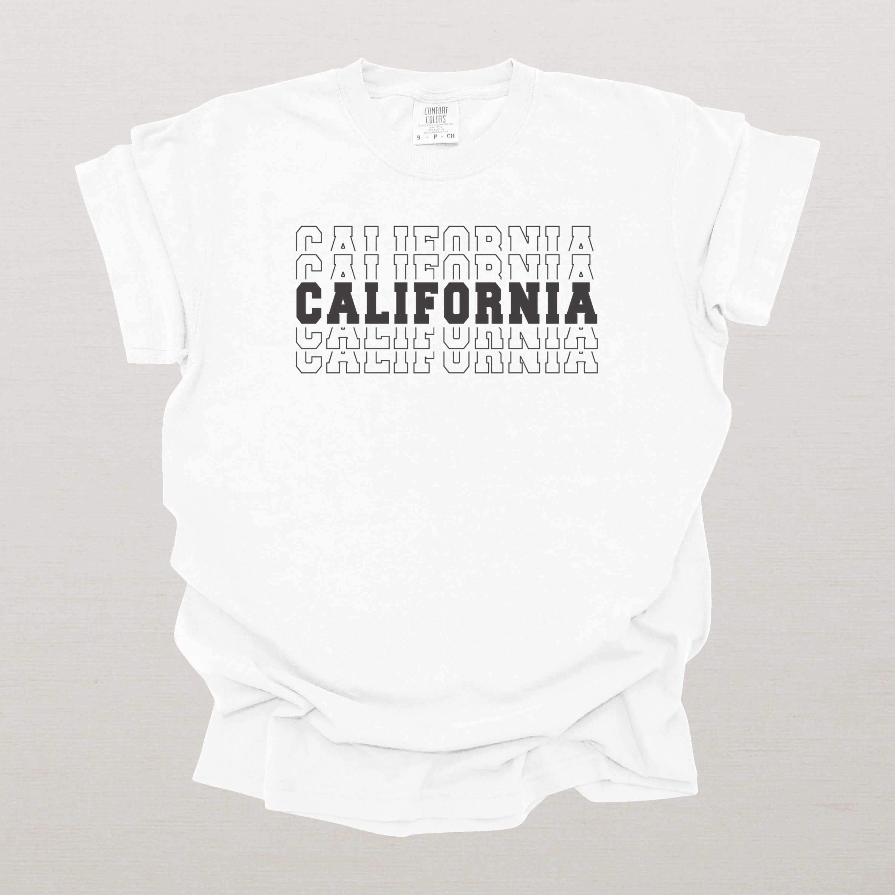California Varsity Echo State Shirt, Black Text Retro College Tee, California AL State Pride Shirt
