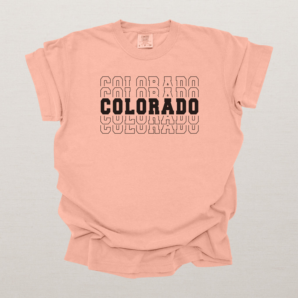 Colorado Varsity Echo State Shirt | Comfort Colors Black Text
