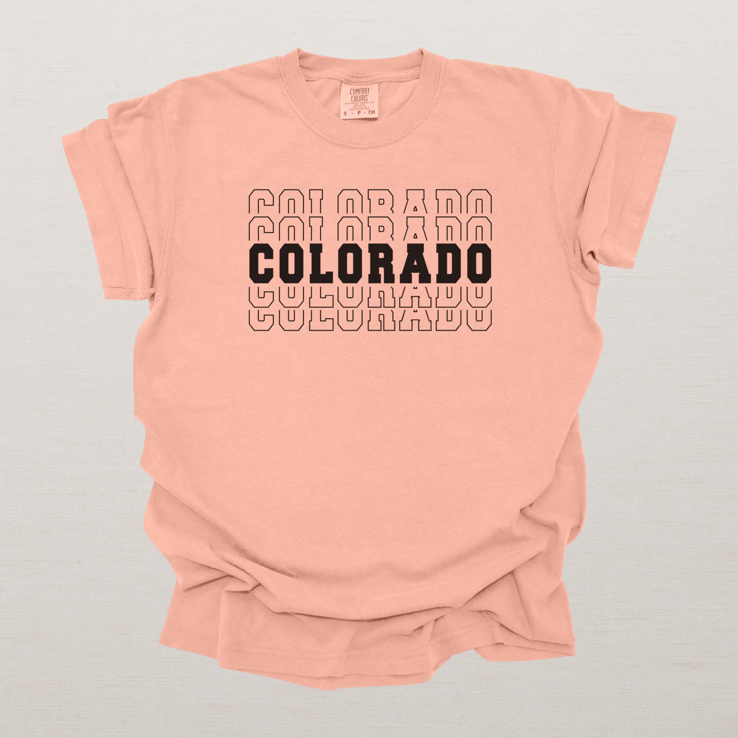 Colorado Varsity Echo State Shirt | Comfort Colors Black Text