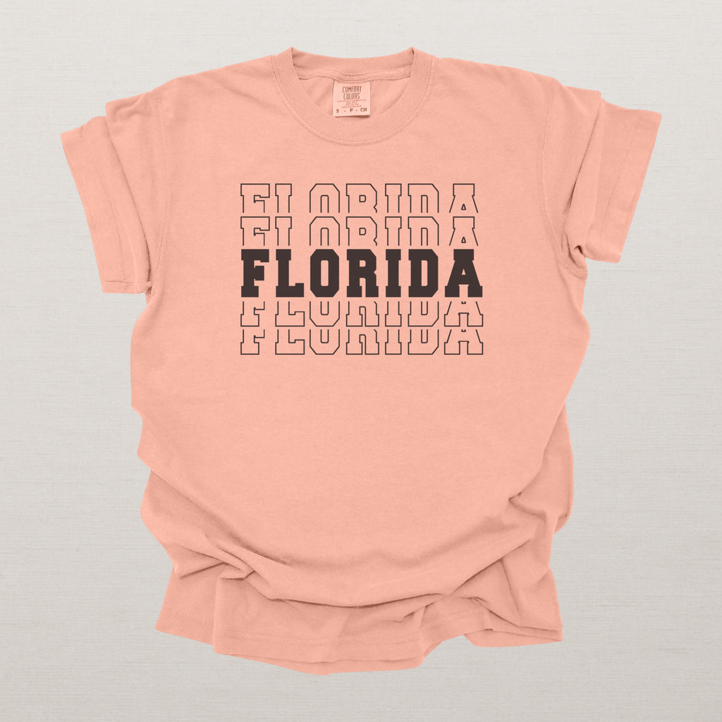 Florida Varsity Echo State Shirt | Comfort Colors Black Text