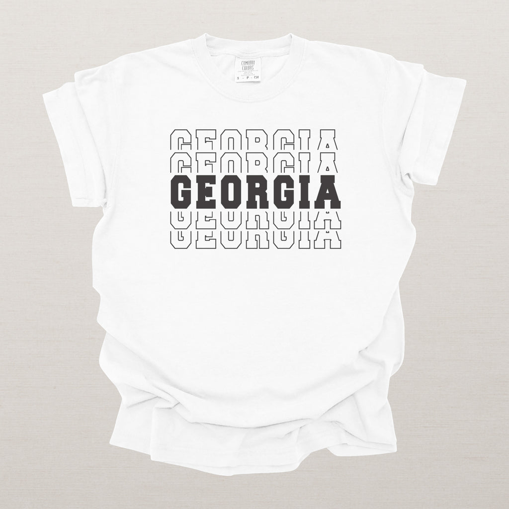 Georgia Varsity Echo State Shirt | Comfort Colors Black Text