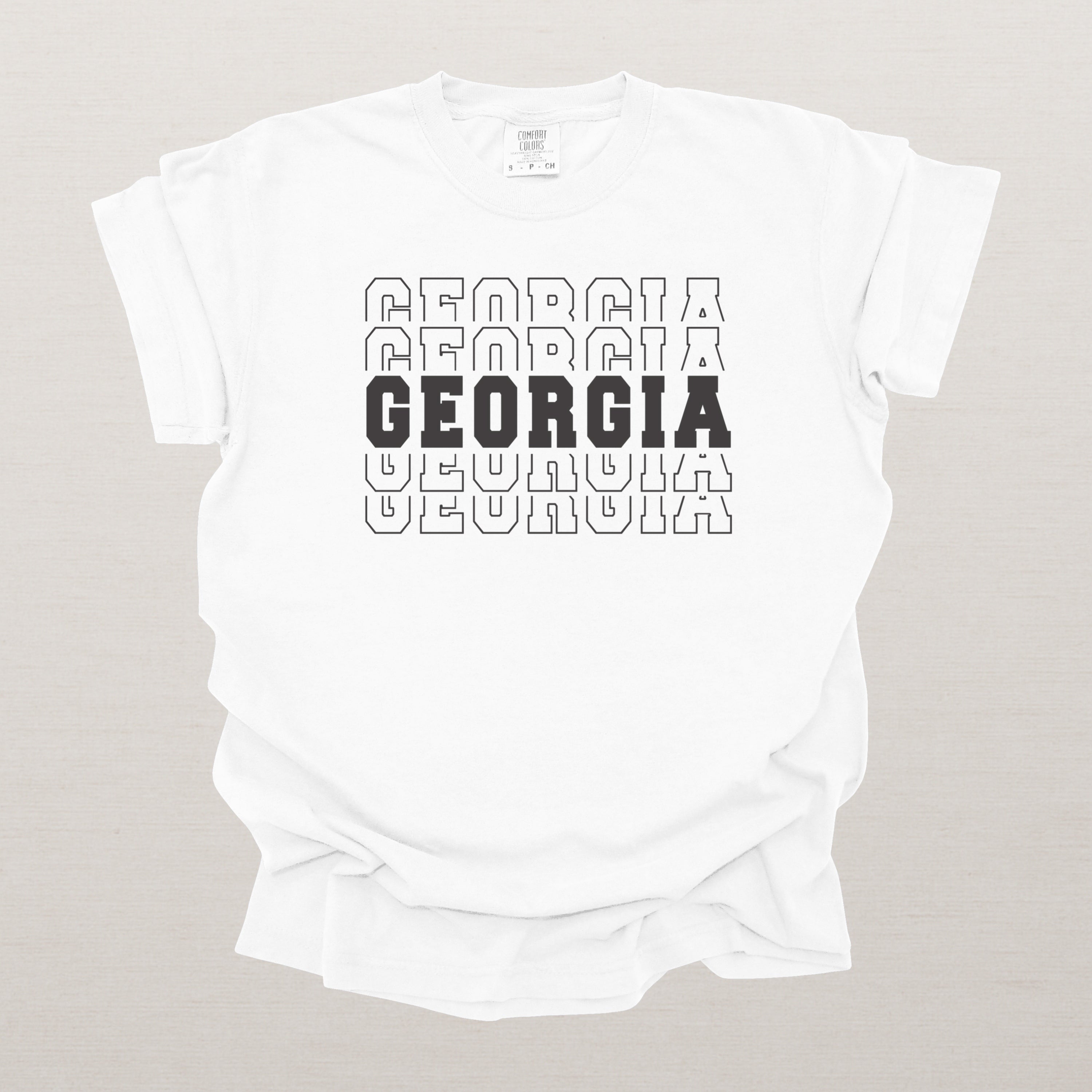 Georgia Varsity Echo State Shirt | Comfort Colors Black Text