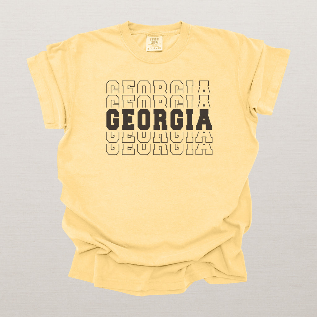 Georgia Varsity Echo State Shirt | Comfort Colors Black Text