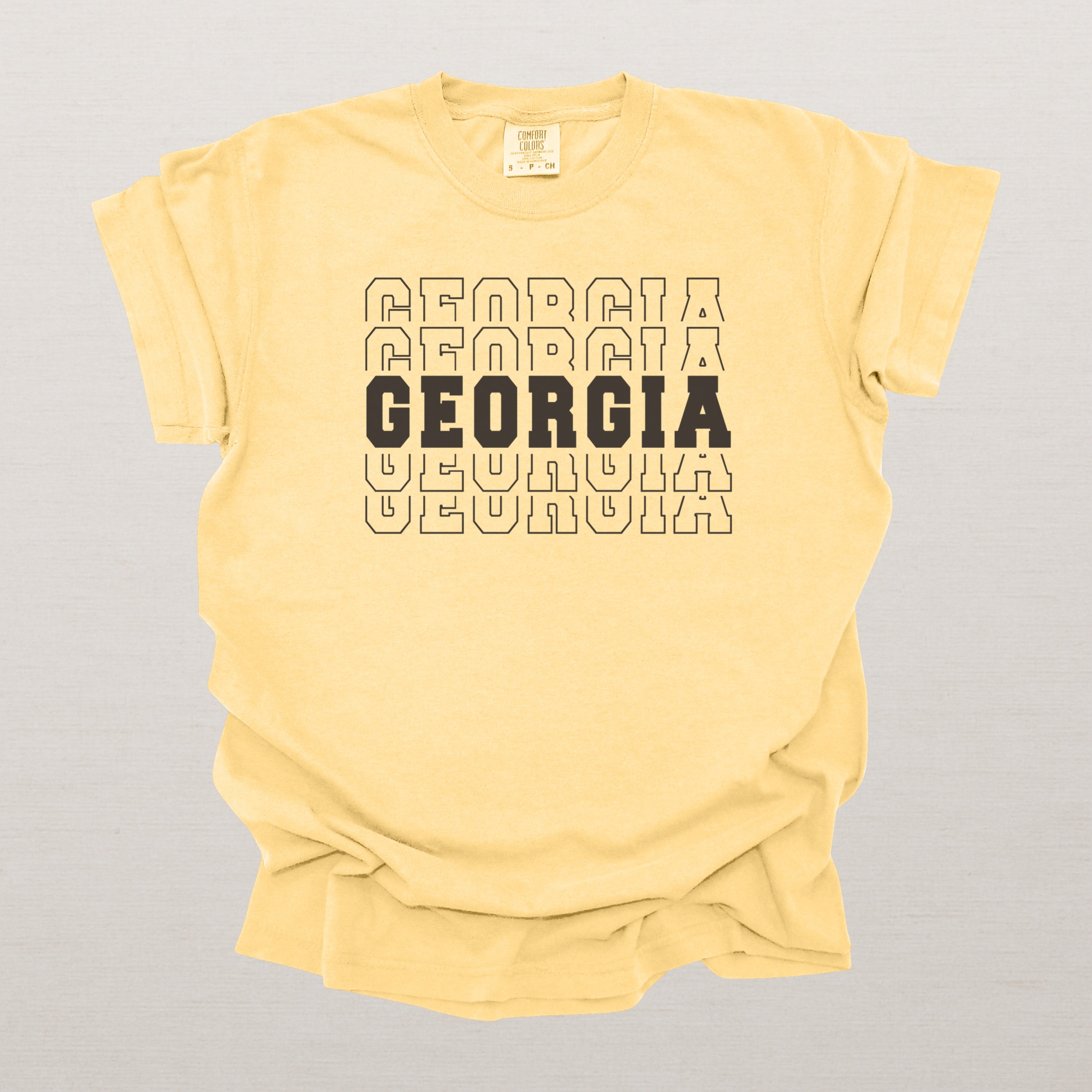 Georgia Varsity Echo State Shirt | Comfort Colors Black Text