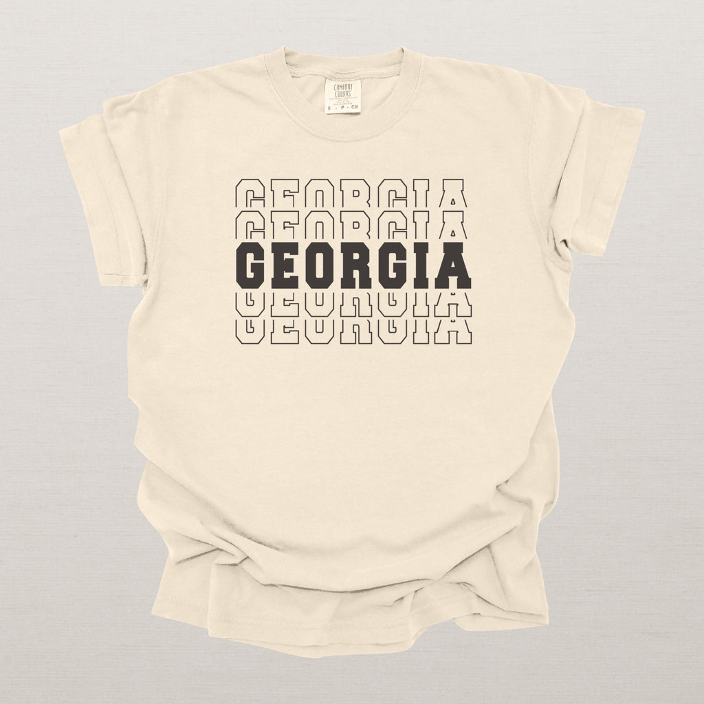 Georgia Varsity Echo State Shirt | Comfort Colors Black Text