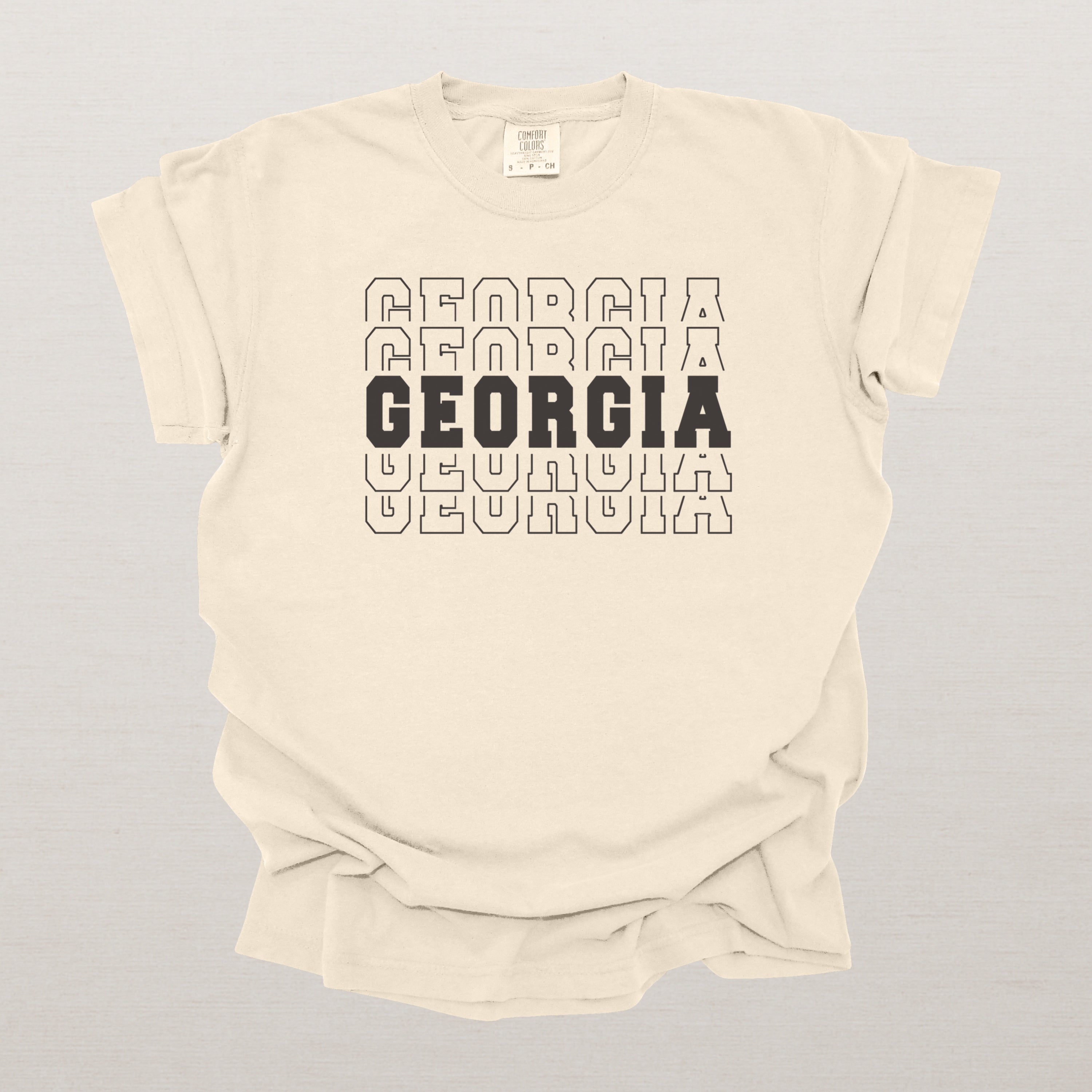 Georgia Varsity Echo State Shirt | Comfort Colors Black Text
