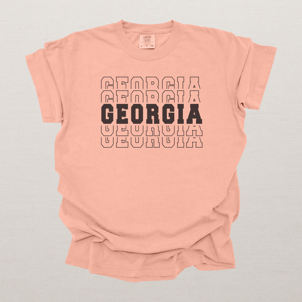 Georgia Varsity Echo State Shirt | Comfort Colors Black Text