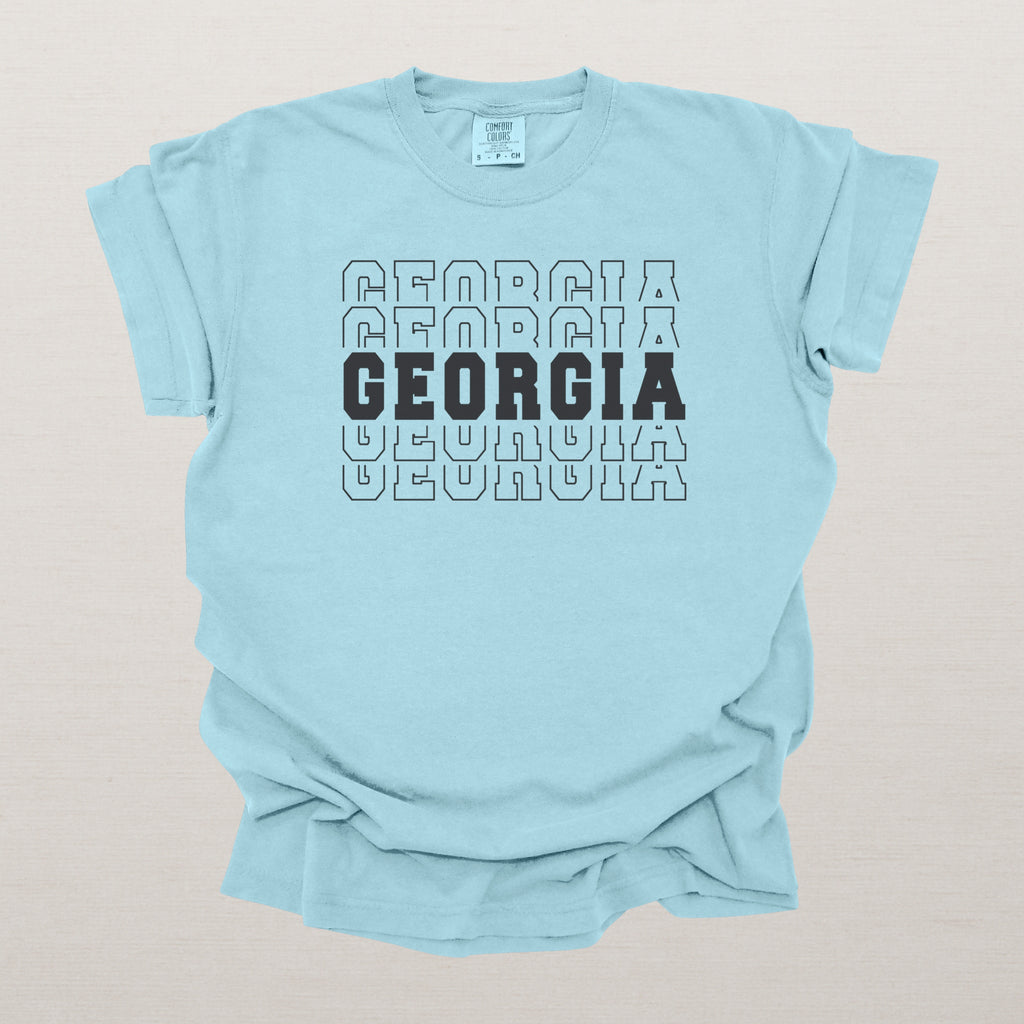 Georgia Varsity Echo State Shirt | Comfort Colors Black Text