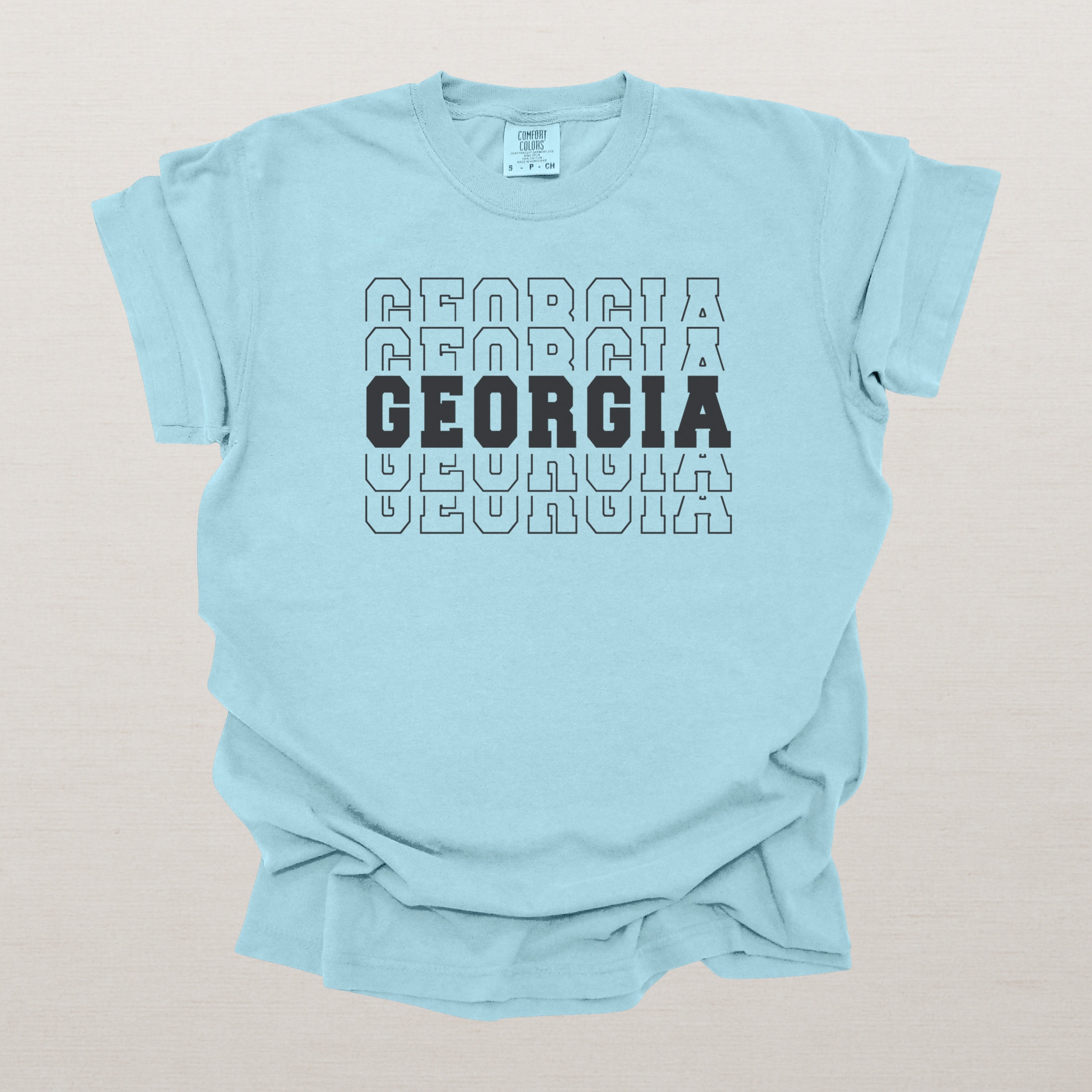 Georgia Varsity Echo State Shirt | Comfort Colors Black Text