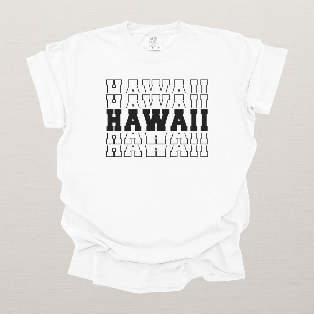 Hawaii Varsity Echo State Shirt | Comfort Colors Black Text