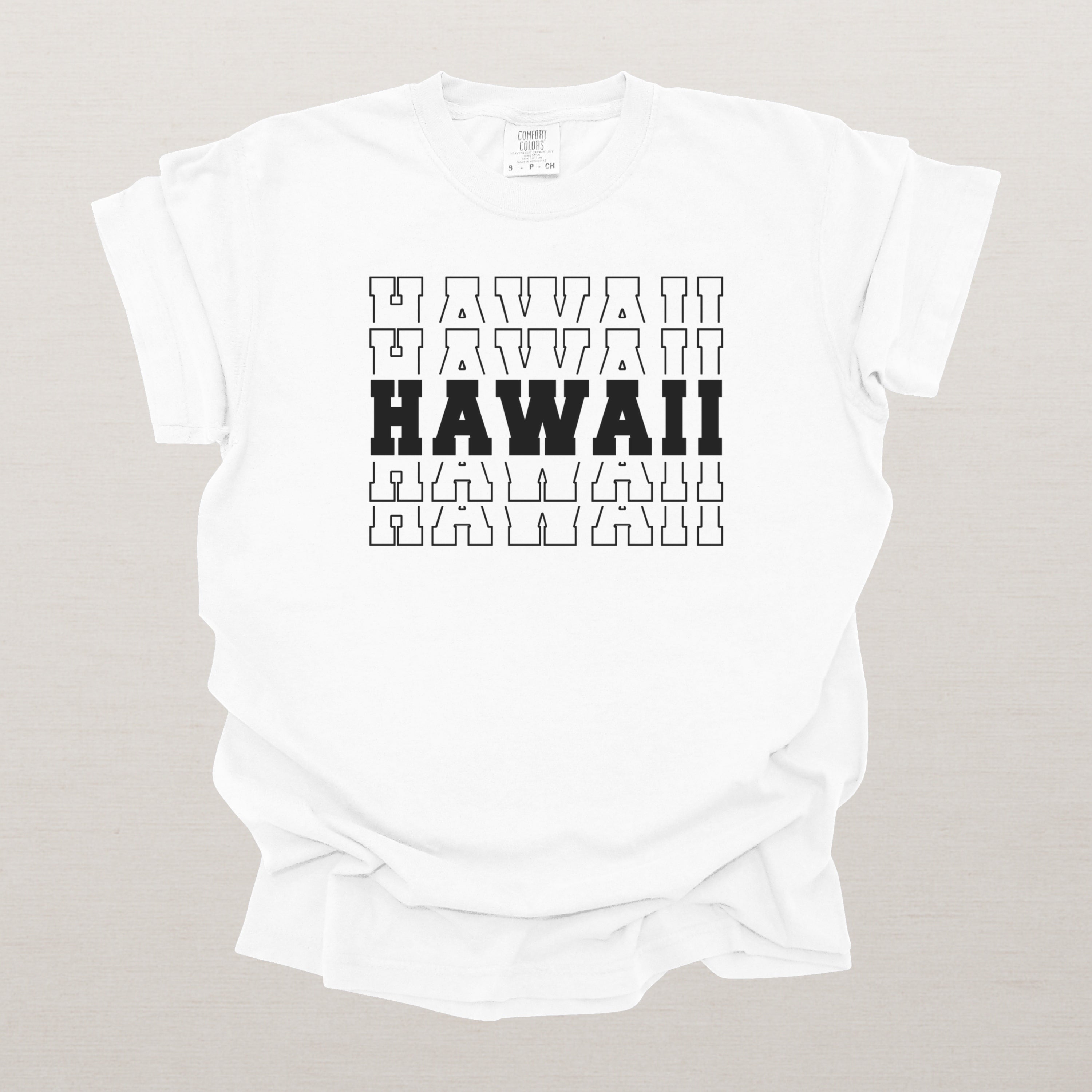 Hawaii Varsity Echo State Shirt | Comfort Colors Black Text