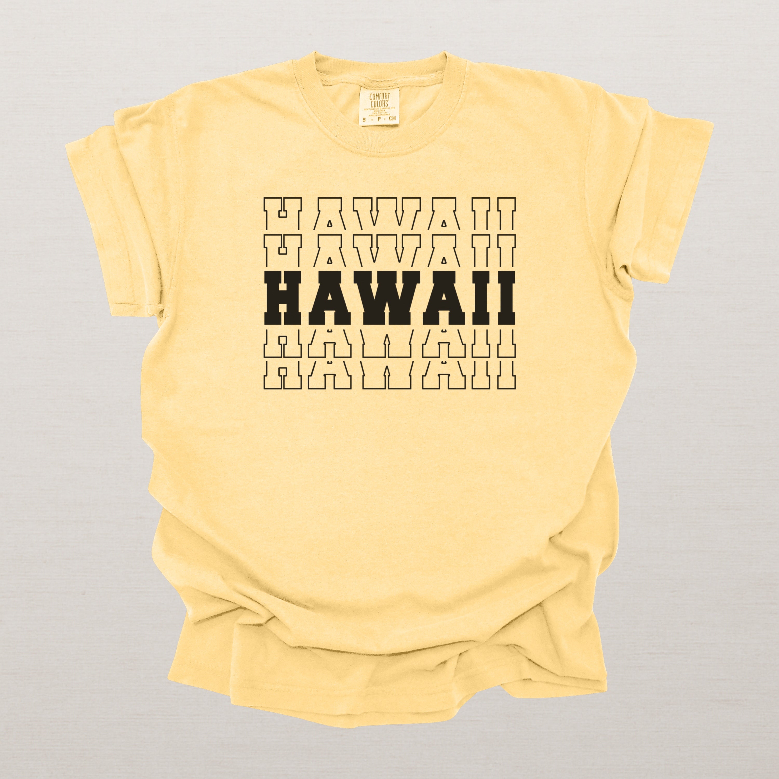 Hawaii Varsity Echo State Shirt | Comfort Colors Black Text