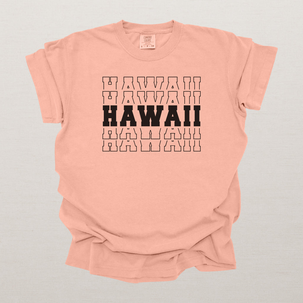 Hawaii Varsity Echo State Shirt | Comfort Colors Black Text