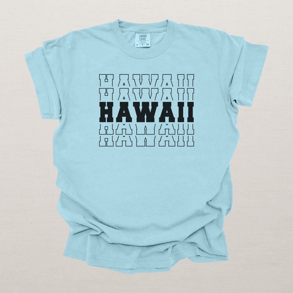 Hawaii Varsity Echo State Shirt | Comfort Colors Black Text