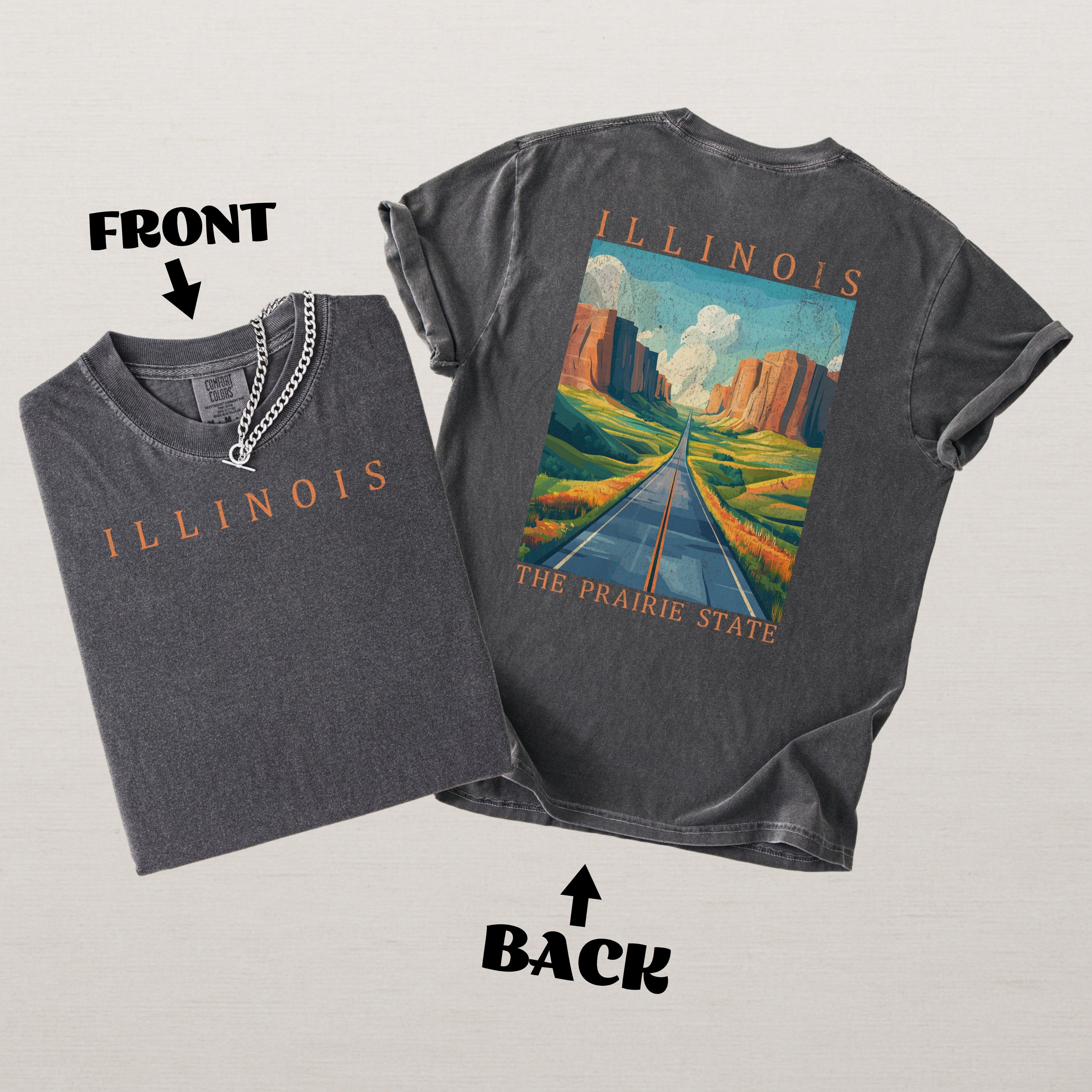 Illinois Scenic Poster Comfort Colors Shirt