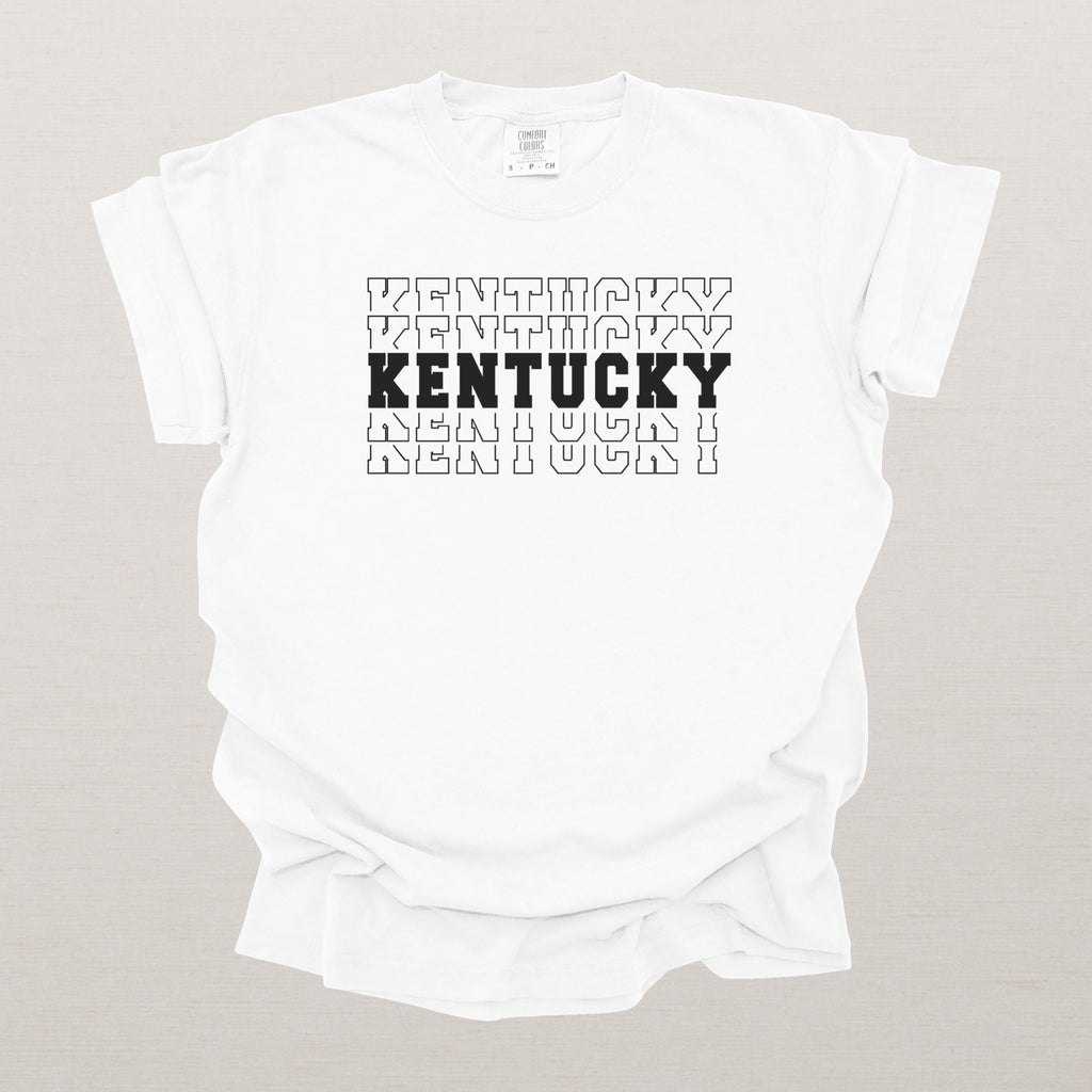 Kentucky Varsity Echo State Shirt | Comfort Colors Black Text