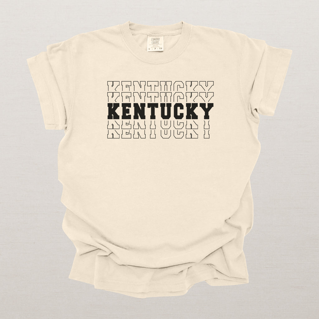 Kentucky Varsity Echo State Shirt | Comfort Colors Black Text