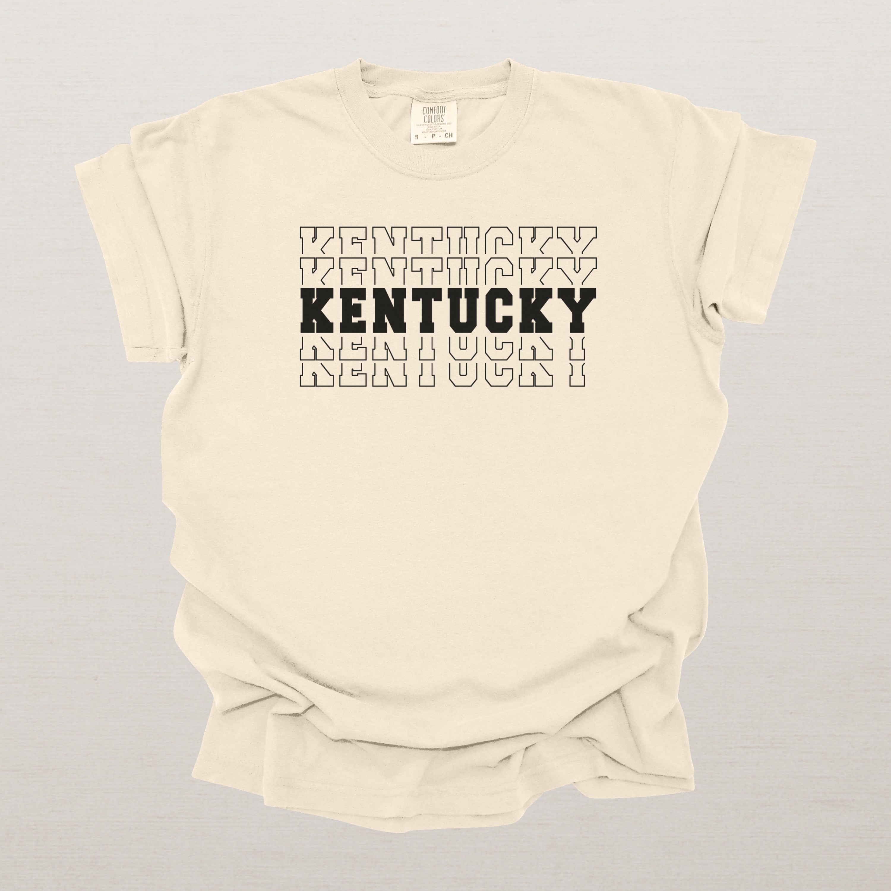 Kentucky Varsity Echo State Shirt | Comfort Colors Black Text