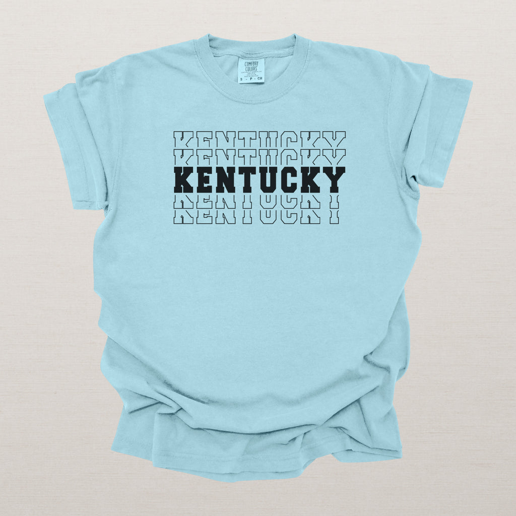Kentucky Varsity Echo State Shirt | Comfort Colors Black Text