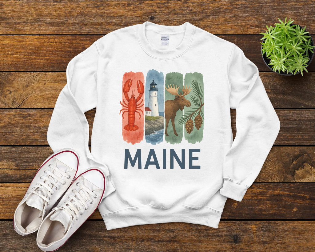 Maine Brushstroke Watercolor Sweatshirt