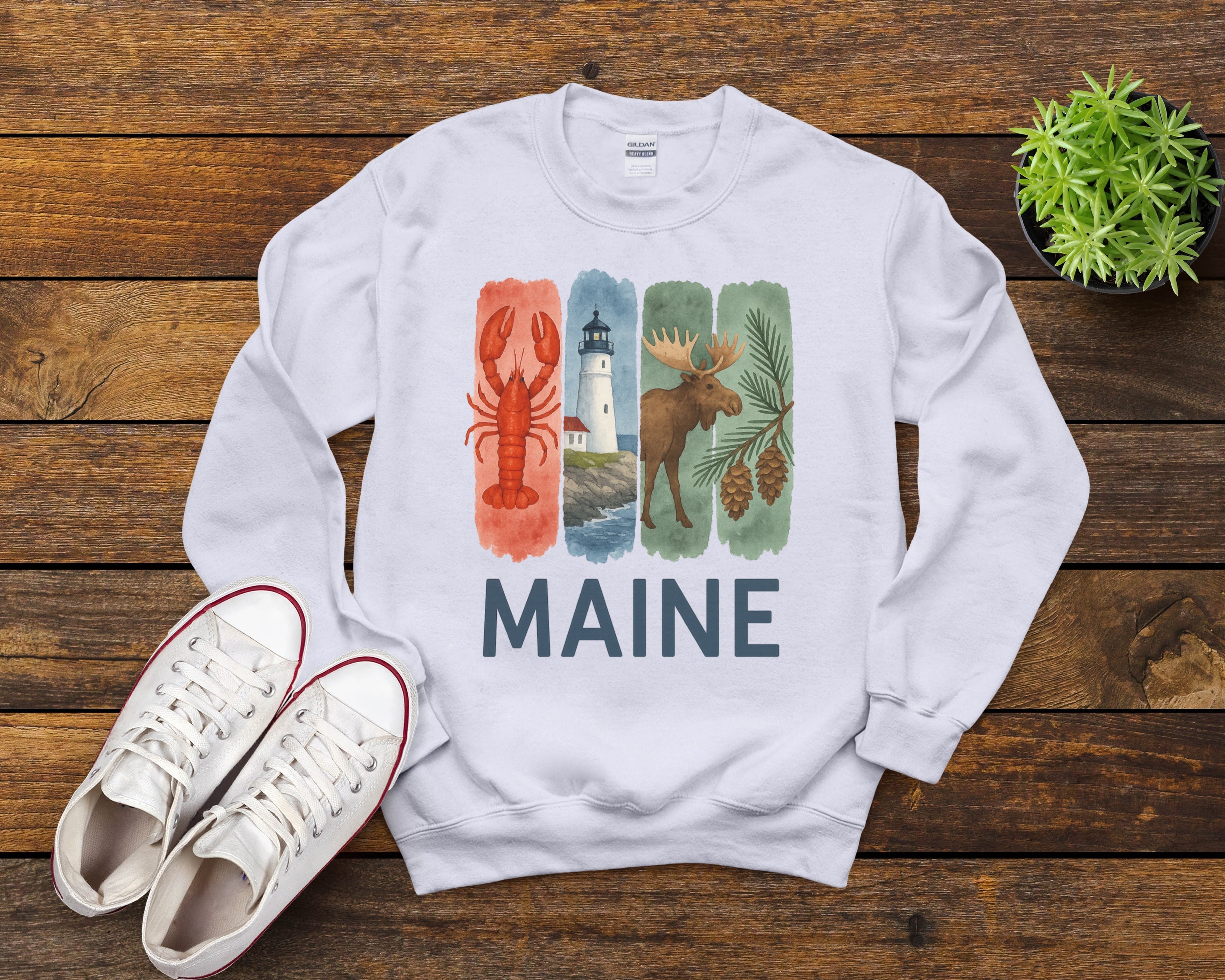 Maine Brushstroke Watercolor Sweatshirt