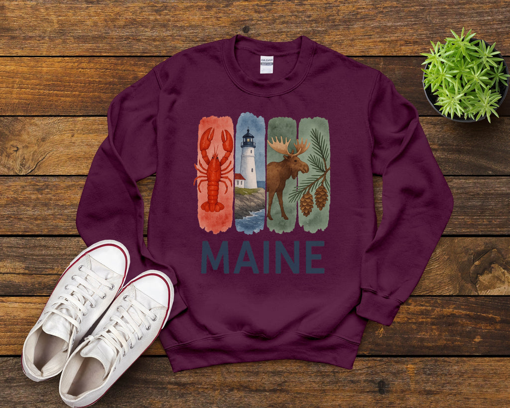 Maine Brushstroke Watercolor Sweatshirt