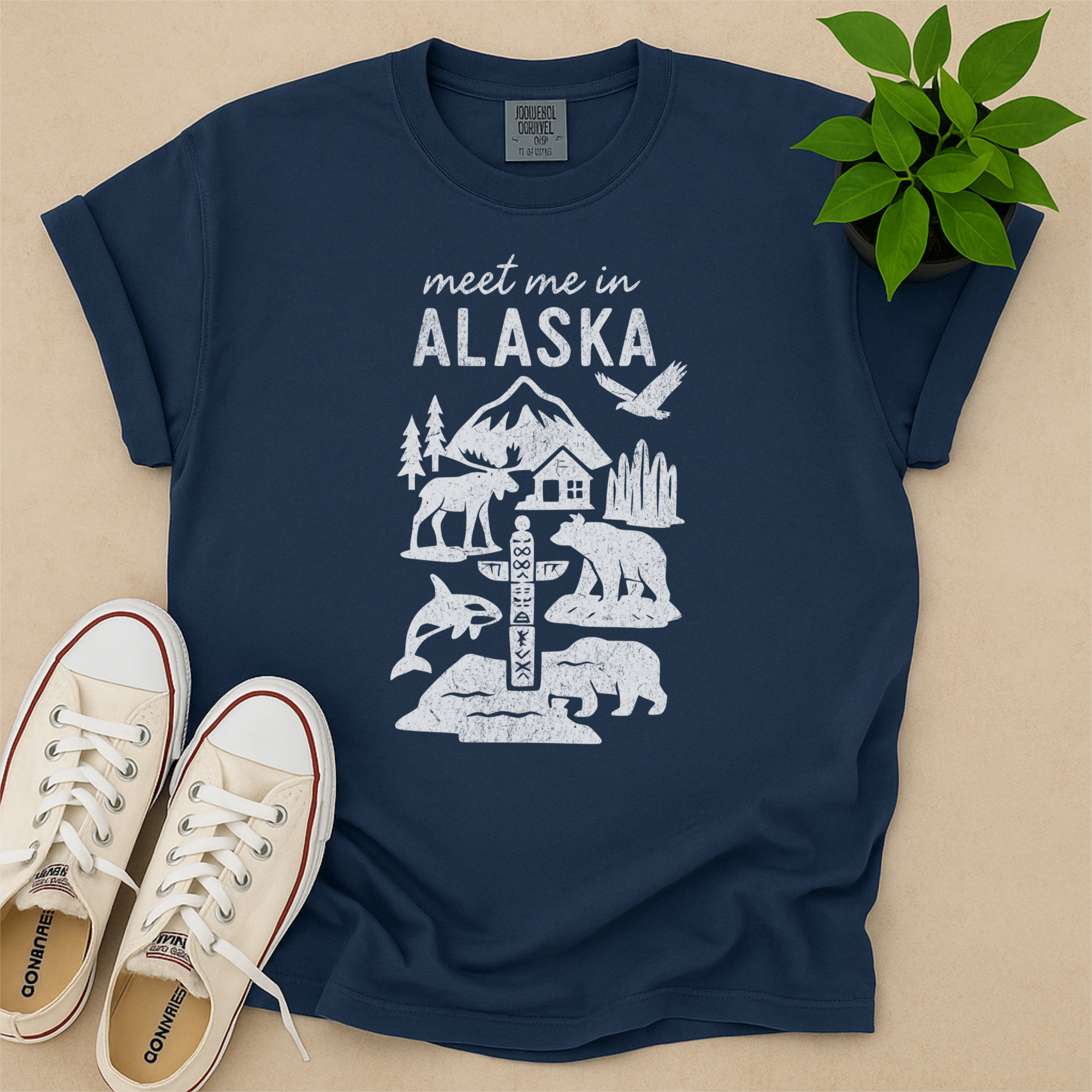 Meet Me In Alaska Distressed Vintage Landmark State Shirt