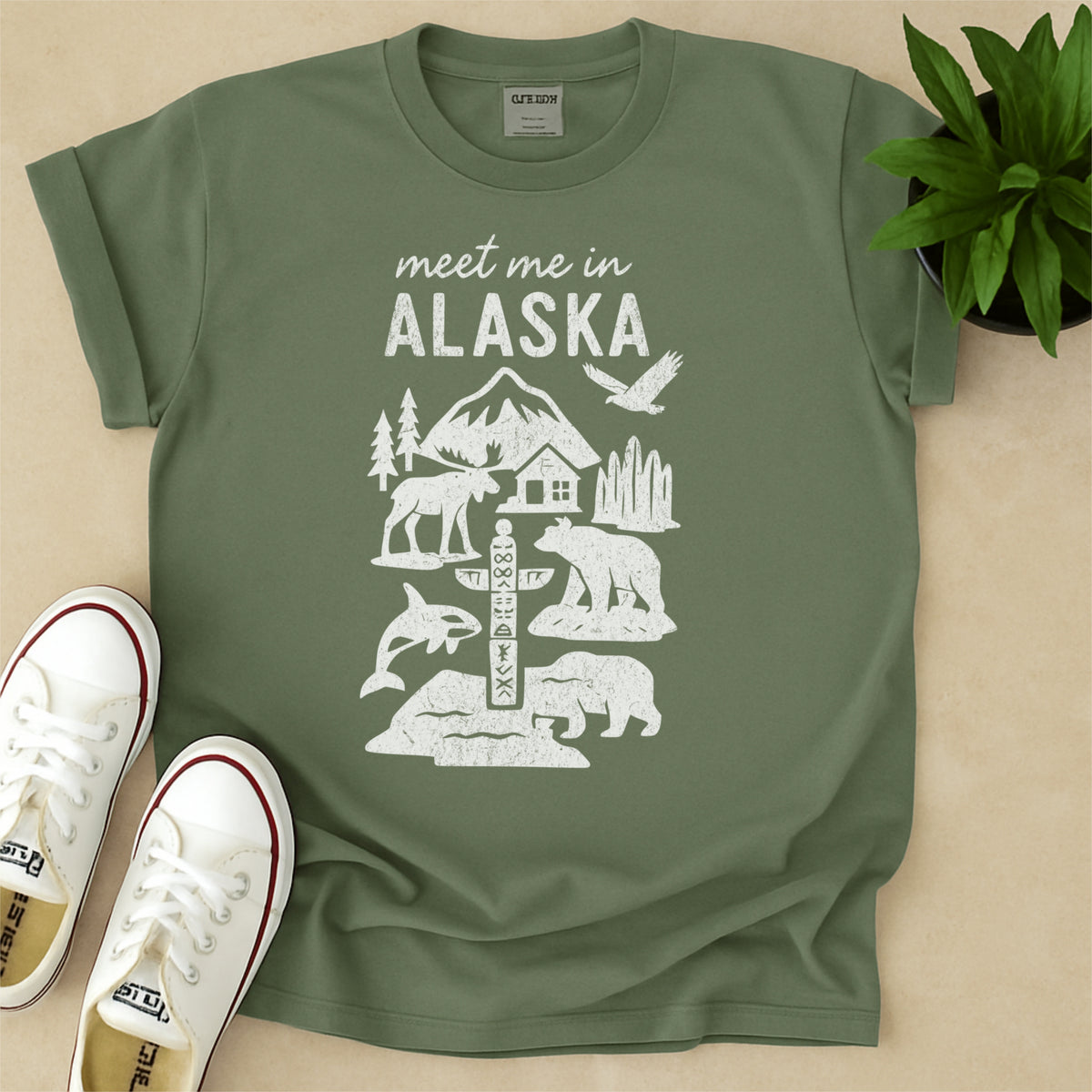 Meet Me In Alaska Distressed Vintage Landmark State Shirt