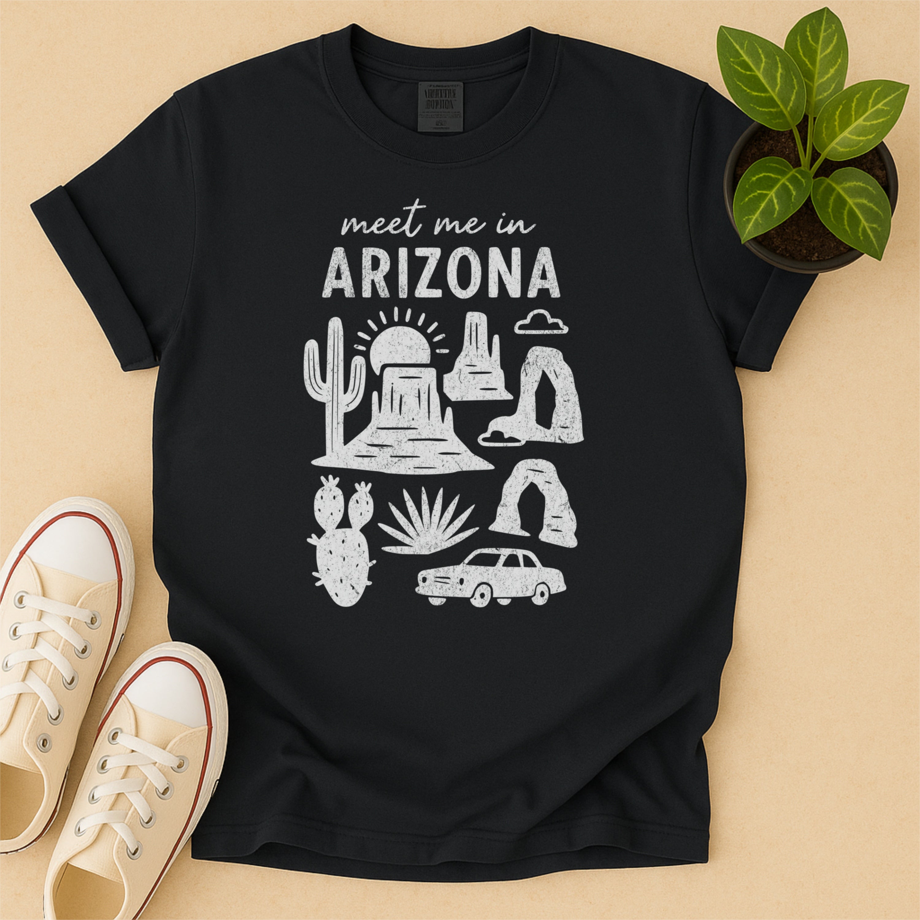 Meet Me In Arizona Distressed Vintage Landmark State Shirt