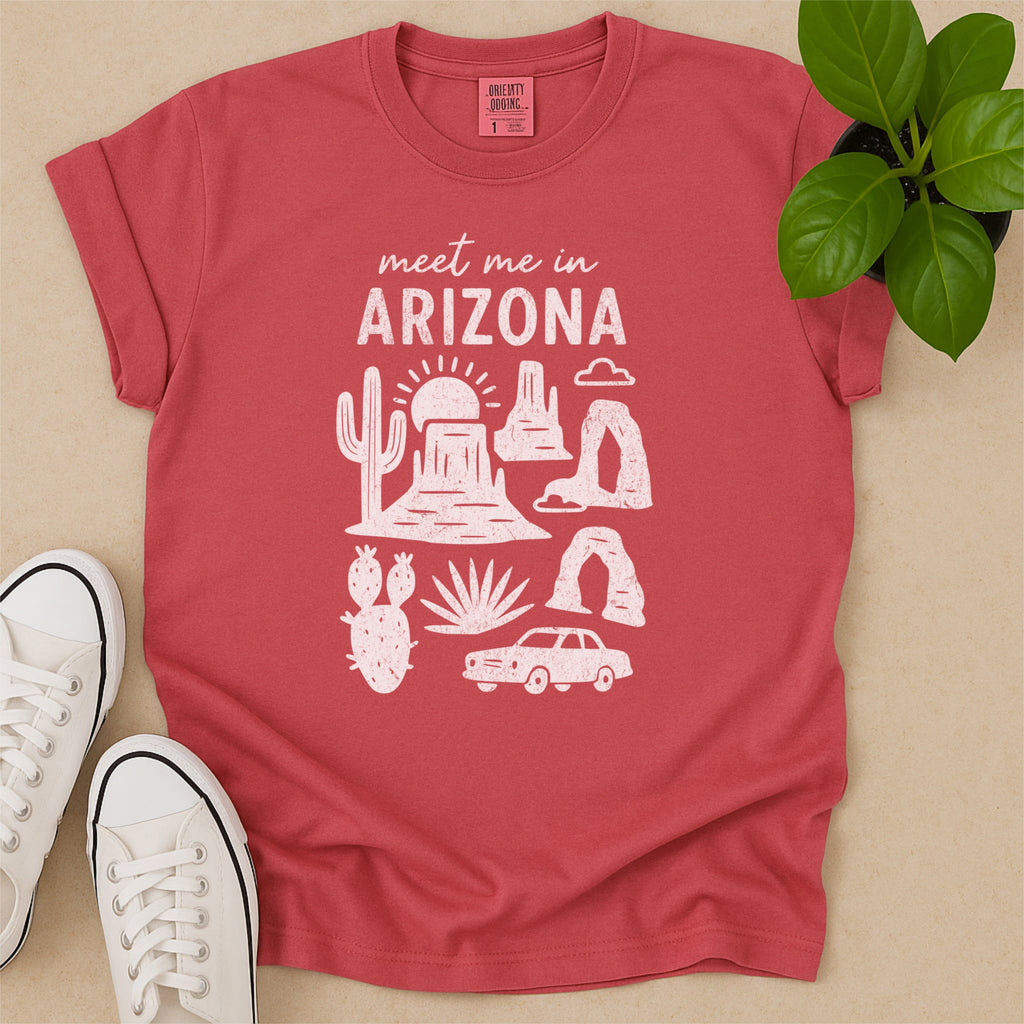 Meet Me In Arizona Distressed Vintage Landmark State Shirt