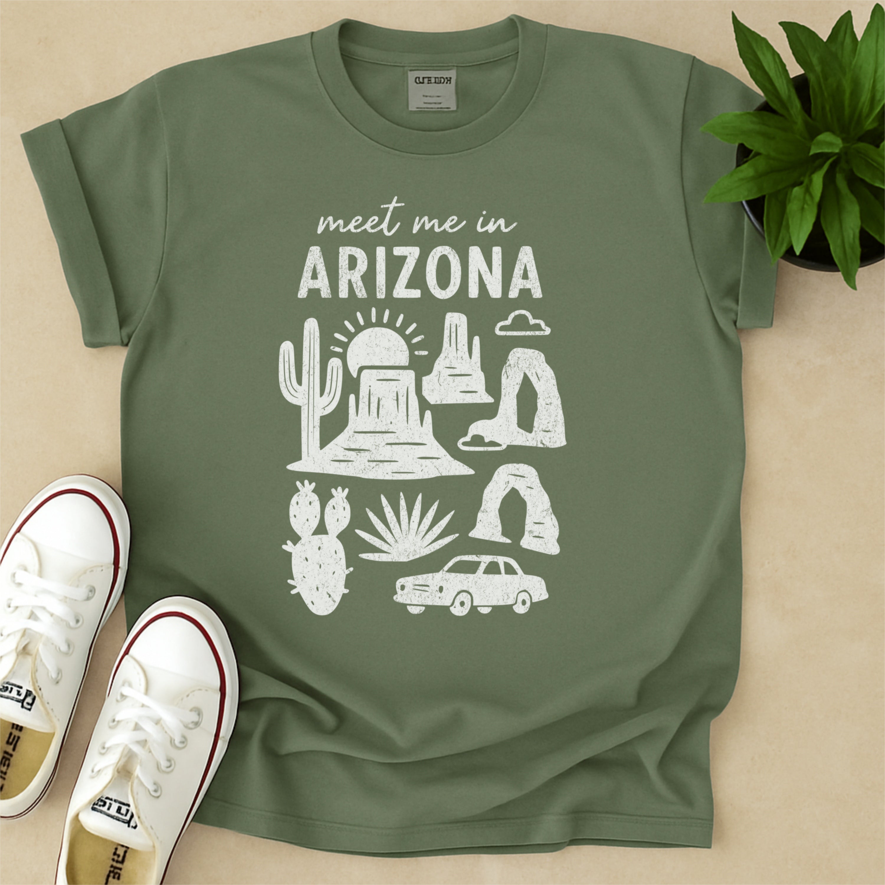 Meet Me In Arizona Distressed Vintage Landmark State Shirt