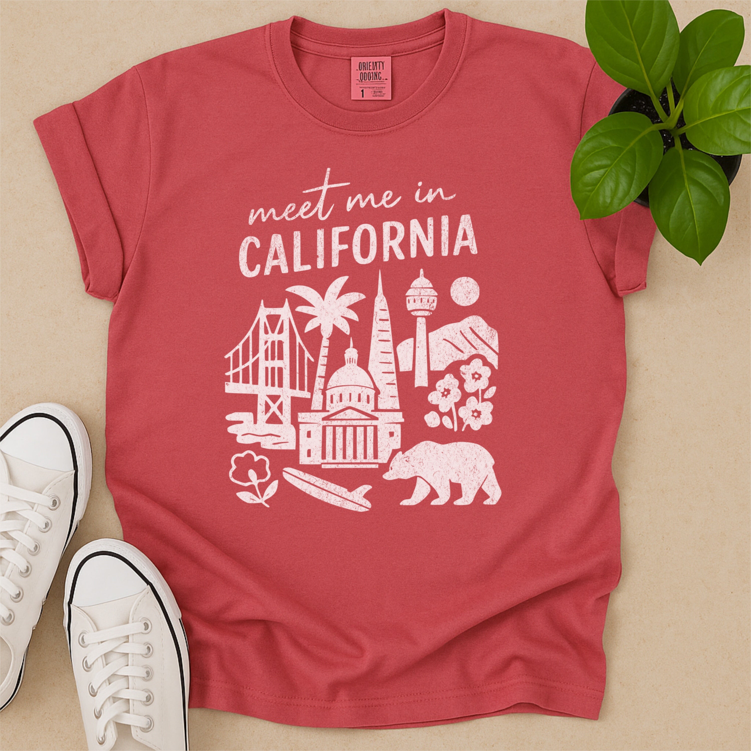 Meet Me In California Distressed Vintage Landmark State Shirt
