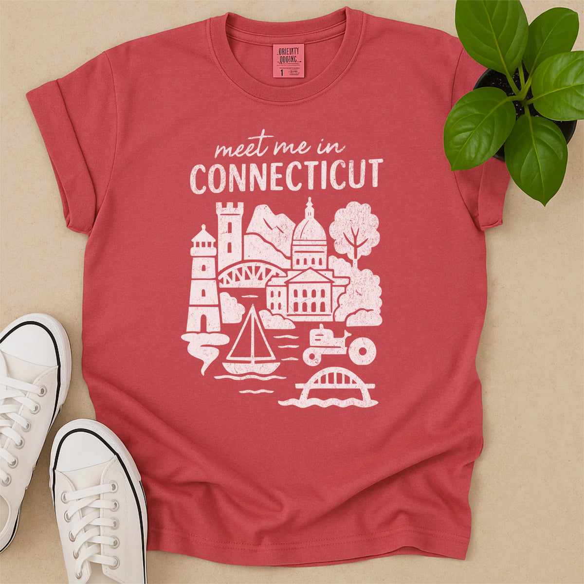 Meet Me In Connecticut Distressed Vintage Landmark State Shirt