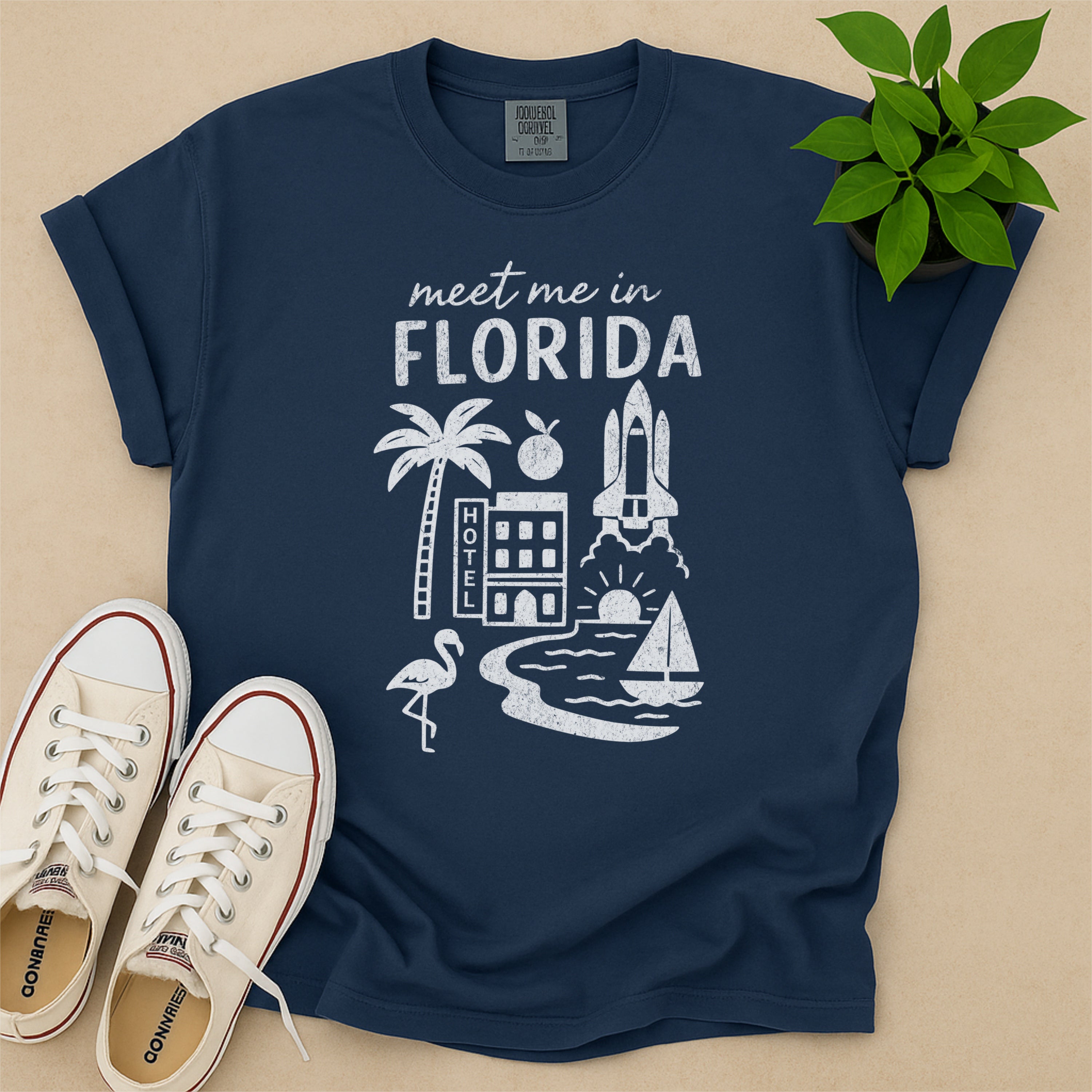 Meet Me In Florida Distressed Vintage Landmark State Shirt