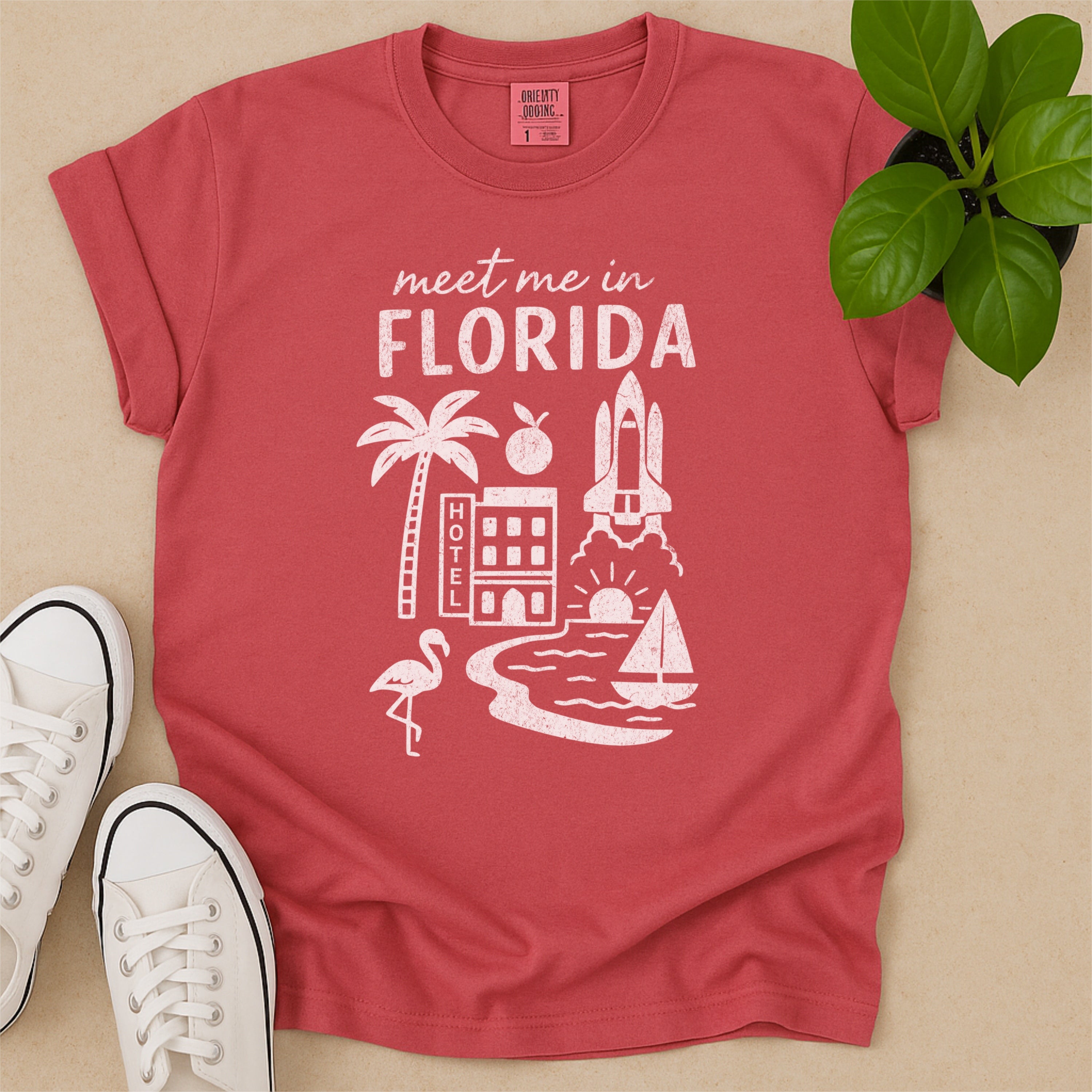 Meet Me In Florida Distressed Vintage Landmark State Shirt