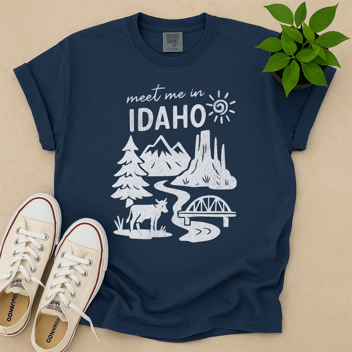 Meet Me In Idaho Distressed Vintage Landmark State Shirt